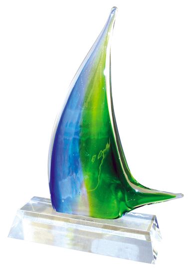 Picture of "Caribbean Sea" Glass Sail Ship Award