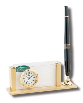 Picture of "Executive" Card Holder Clock w/Black Pen