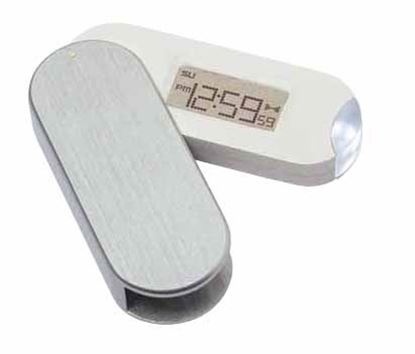 Picture of "C-Light & Time" LCD Travel Alarm Clock w/LED Flashlight