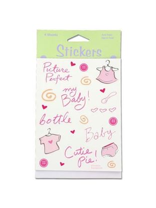 Picture of Baby girl stickers, four sheets (Available in a pack of 24)