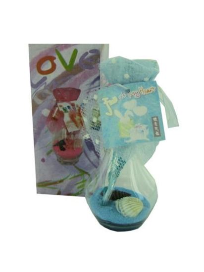 Picture of Vase with sand and shell, scented, assorted (Available in a pack of 24)