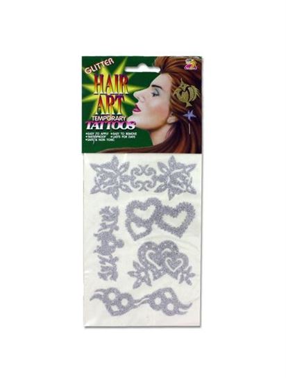 Picture of Glitter hair tattoos, choice of 8 designs (Available in a pack of 24)