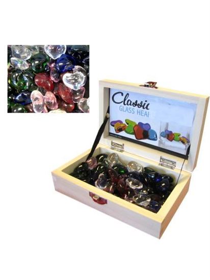 Picture of Glass heart stones in box (Available in a pack of 20)