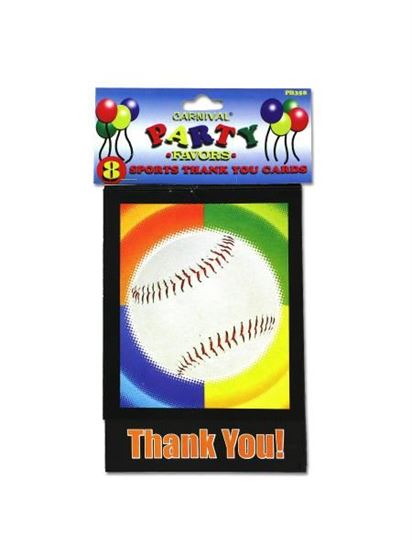 Picture of Sports-themed thank you cards, pack of 8 (Available in a pack of 24)