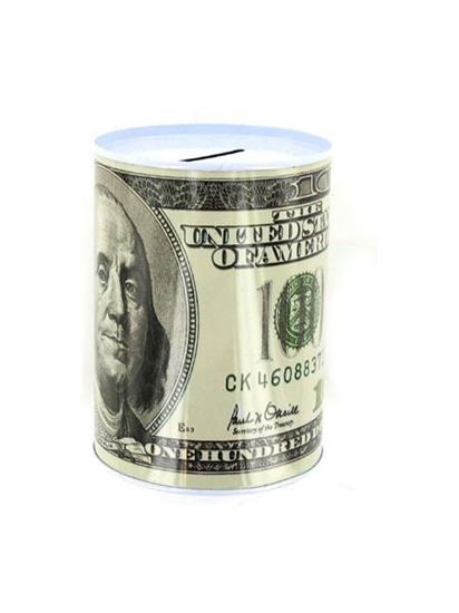 Picture of 100 dollar bill tin money bank (Available in a pack of 24)