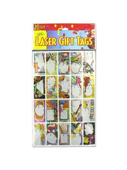 Picture of Laser sticker birthday gift tags, sheet with 20 stickers (Available in a pack of 24)