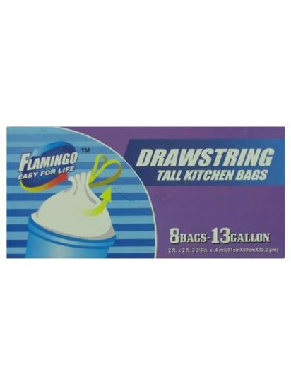 Picture of Drawstring tall kitchen bags, box of 8 (Available in a pack of 24)