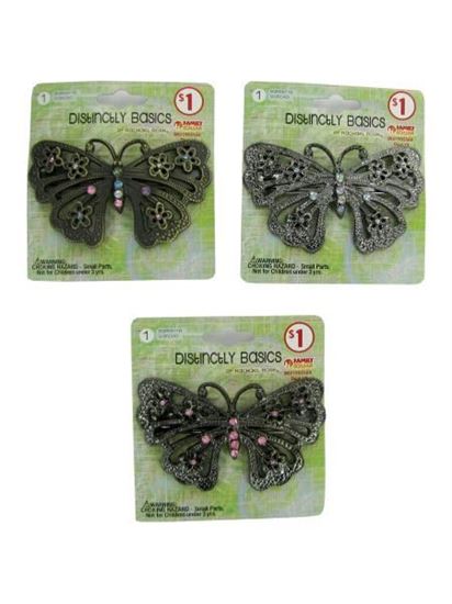 Picture of Butterfly clip with gems (Available in a pack of 24)