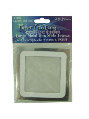 Picture of 2 lg. metal rim square cut-sout slide frames (Available in a pack of 30)