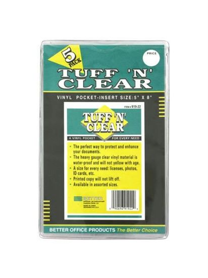 Picture of Tuff 'n' Clear 5 x 8' vinyl pocket (Available in a pack of 24)