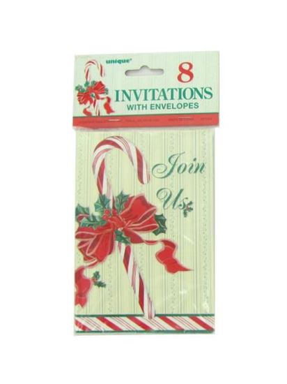 Picture of Candy cane invitations, pack of 8 (Available in a pack of 24)