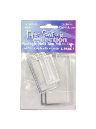 Picture of Rectangle vellum tags with metal rim, pack of 6 (Available in a pack of 24)