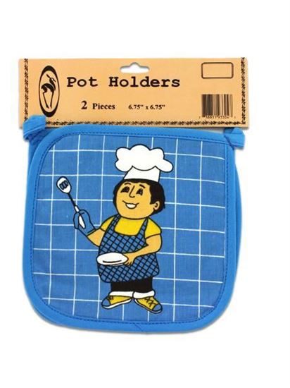 Picture of Pot holders, pack of 2, happy cook (Available in a pack of 24)