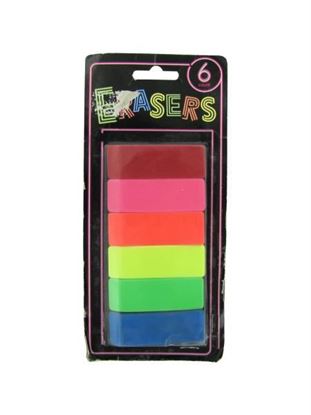 Picture of 6 piece neon erasers (Available in a pack of 24)