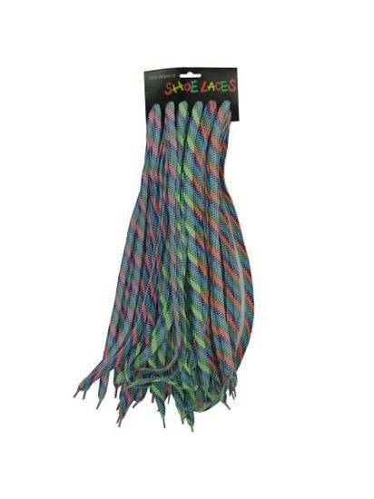 Picture of Neon checkered show laces, 12 per card (Available in a pack of 24)