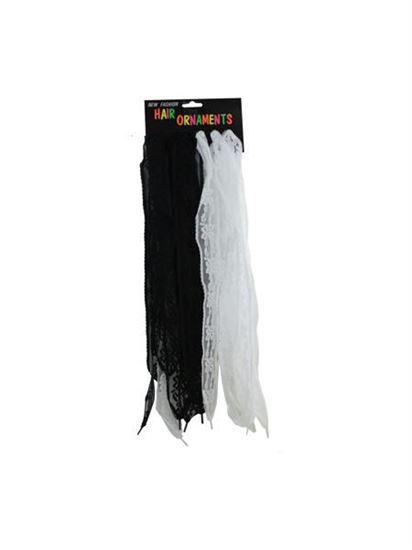 Picture of Black and white lace shoelaces (Available in a pack of 24)