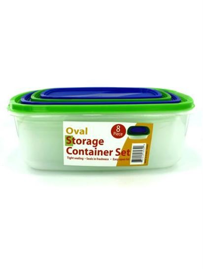 Picture of 4 Pack oval storage containers with lids (Available in a pack of 1)