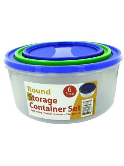 Picture of 3 Pack round storage container set with lids (Available in a pack of 1)