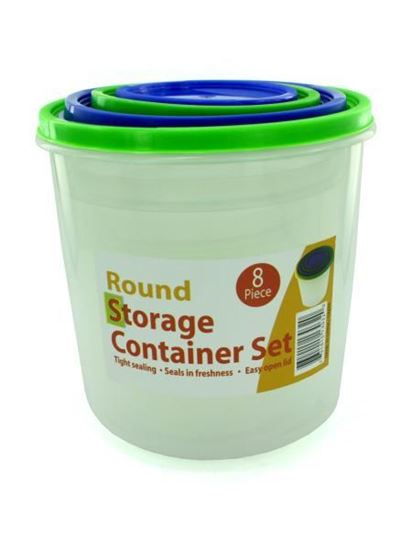 Picture of 4 Pack round storage container set with lids (Available in a pack of 1)