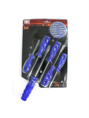 Picture of 16 Piece professional screwdriver and bit set (Available in a pack of 4)