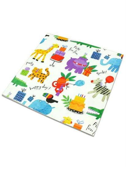 Picture of Animal print Happy Birthday flat wrapping paper (Available in a pack of 25)