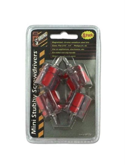 Picture of 4 Pack miniature stubby screwdriver set (Available in a pack of 36)