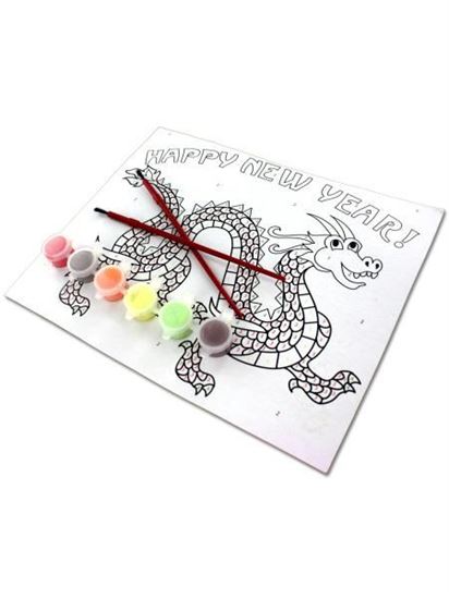 Picture of Paint-By-Number Chinese Dragon Craft Kit (Available in a pack of 24)
