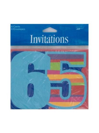 Picture of 65th birthday invitations (Available in a pack of 24)