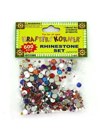 Picture of 600 piece rhinestone set (assorted colors) (Available in a pack of 25)