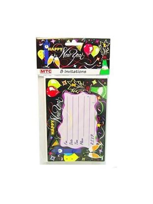 Picture of New Year's party invitations, pack of 8 (Available in a pack of 24)