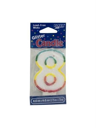 Picture of 8 glitter birthday candle (Available in a pack of 24)
