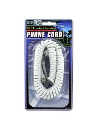 Picture of Coiled telephone cord (assorted colors) (Available in a pack of 24)