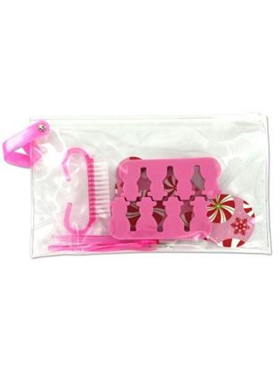 Picture of Christmas pedicure set in pouch, 7 pieces (Available in a pack of 24)