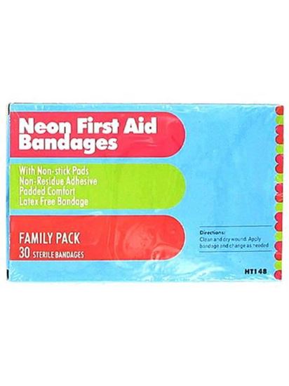 Picture of 30 Neon first aid bandages (Available in a pack of 24)