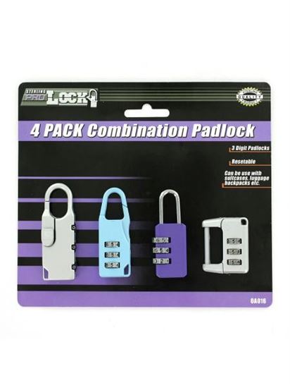 Picture of Combination padlock set (Available in a pack of 4)