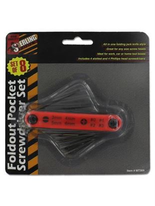 Picture of Fold-out pocket screwdriver with eight screw heads (Available in a pack of 24)