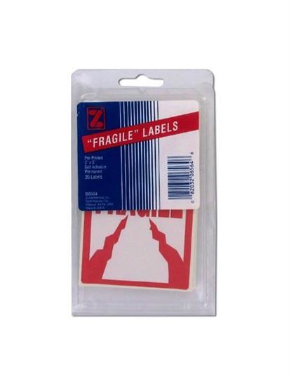 Picture of 20 pack 3 x 5 pre-printed fragile labels (Available in a pack of 36)