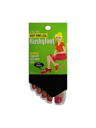 Picture of Black massaging foot tubes with thong toe (Available in a pack of 24)