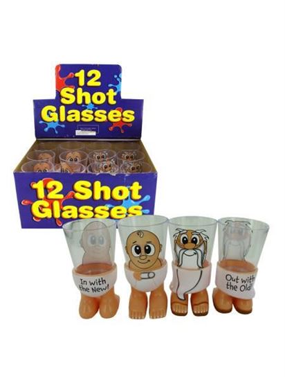 Picture of New Year's Character Shot Glasses (Available in a pack of 24)