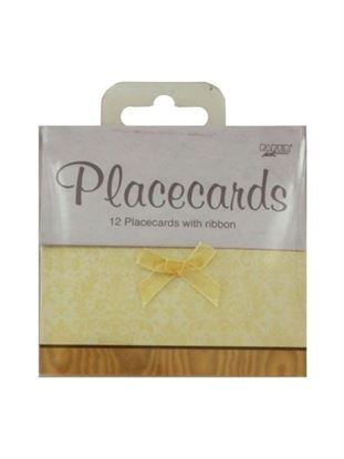 Picture of Elegant place cards with ribbon, pack of 12 (Available in a pack of 24)
