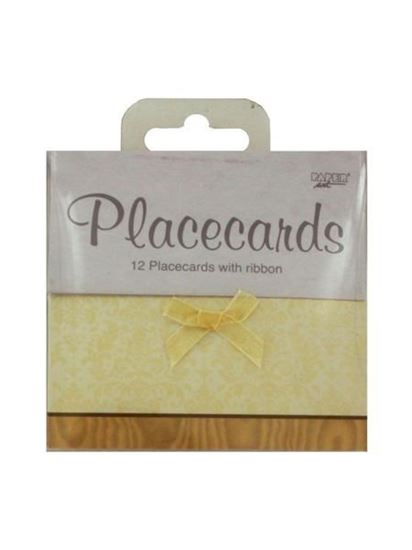 Picture of Elegant place cards with ribbon, pack of 12 (Available in a pack of 24)
