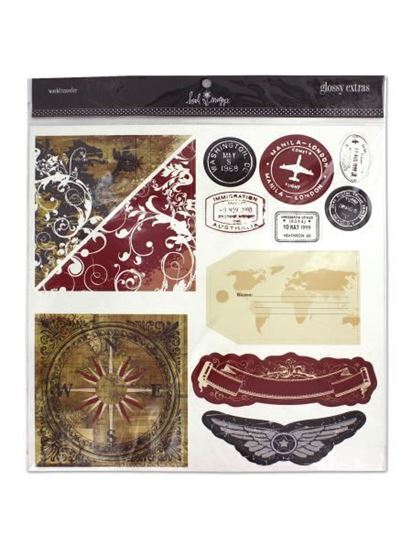 Picture of Scrapbooking accents, world traveler (Available in a pack of 24)