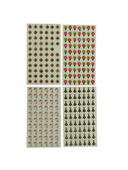 Picture of 4 sheet holiday epoxy bubble stickers assorted designs (Available in a pack of 24)