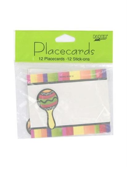 Picture of Fiesta stripes place cards with stick-ons (Available in a pack of 24)