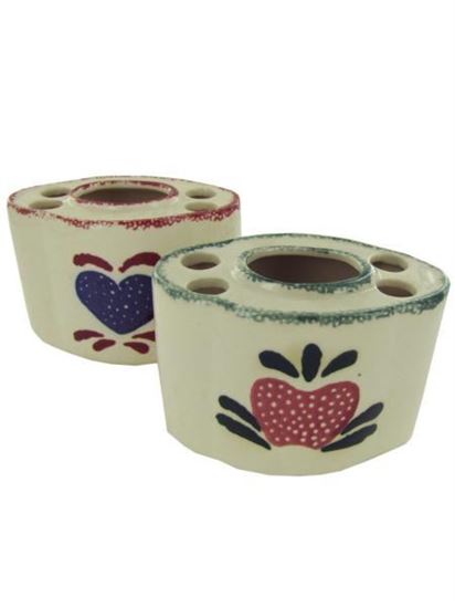 Picture of Country design ceramic toothbrush holder, assorted (Available in a pack of 18)