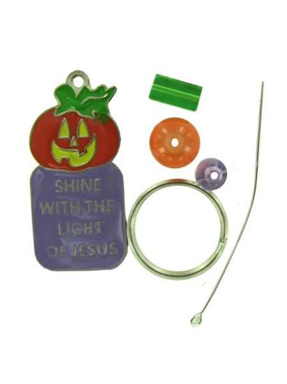 Picture of Beaded Christian Pumpkin Key Chain Craft Kit (Available in a pack of 24)
