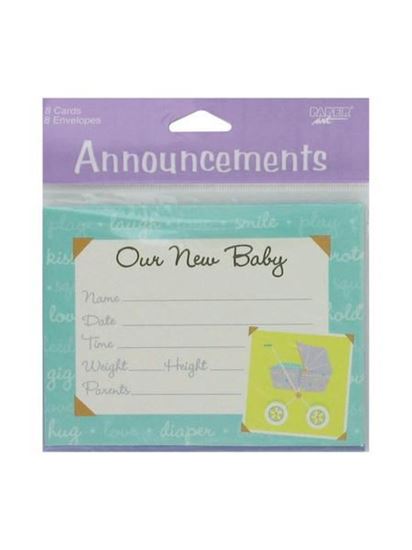 Picture of Modern birth Announcements, pack of 8 (Available in a pack of 24)