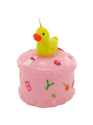 Picture of 3inch x 3inch pink baby duck box candle (Available in a pack of 24)