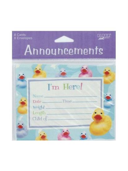 Picture of Rubber ducky invitations with envelopes (Available in a pack of 24)