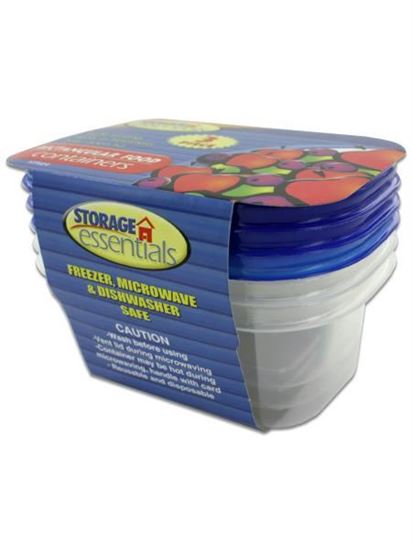 Picture of 3 Pack rectangular food containers with lids (Available in a pack of 12)